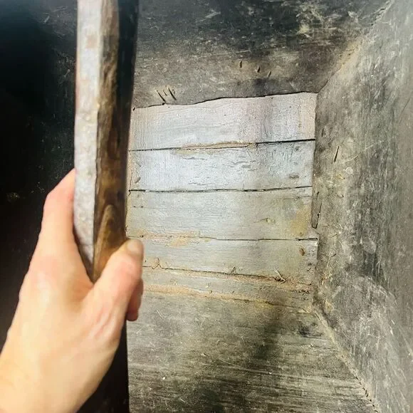 Antique Chinese Rice Grain Harvest Basket Bucket Scoop Measure Wood Baskets & Bins